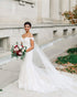 Off The Shoulder Mermaid Lace Wedding Dresses Cap Sleeve 2021 Bridal Gowns with Cape